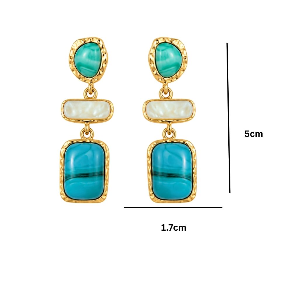Sylvie- Turquoise Stone Drop Earrings