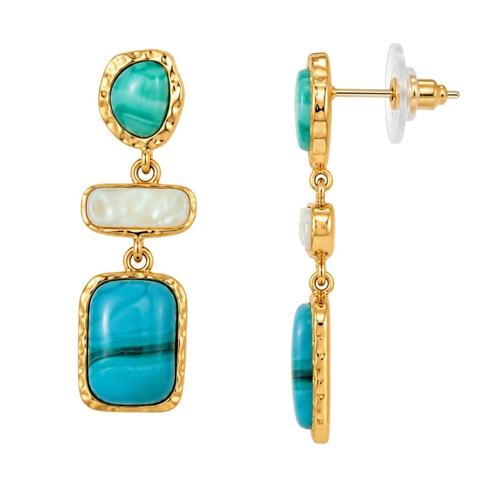 Sylvie- Turquoise Stone Drop Earrings