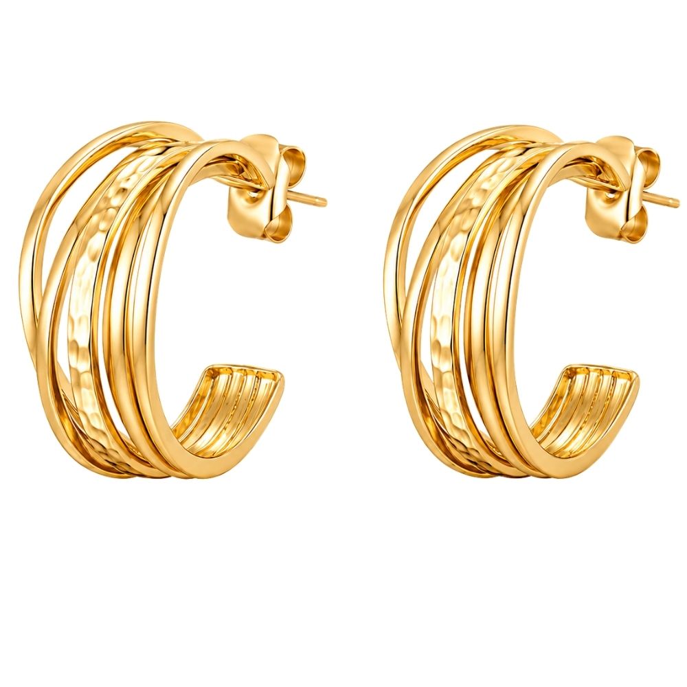 Dove- Sculpted Multi-Band Hoop Earrings