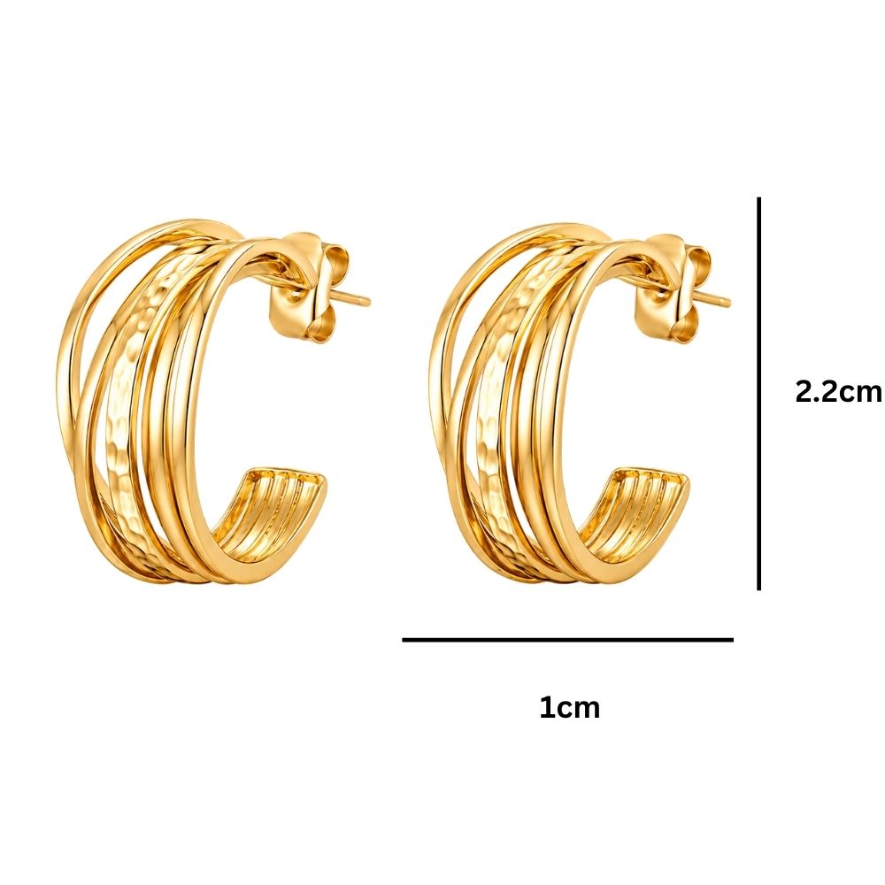 Dove- Sculpted Multi-Band Hoop Earrings