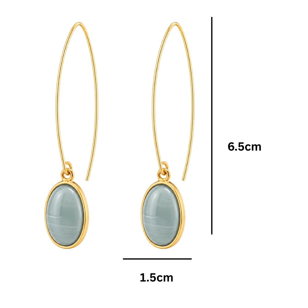 baylee- Oval Stone Threader Drop Earrings