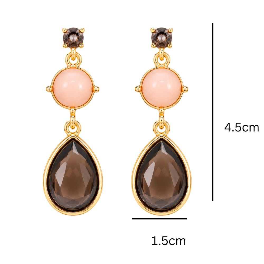 Irida- Geometric Stone Teardrop Earrings