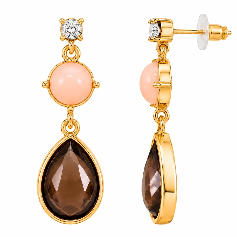 Irida- Geometric Stone Teardrop Earrings