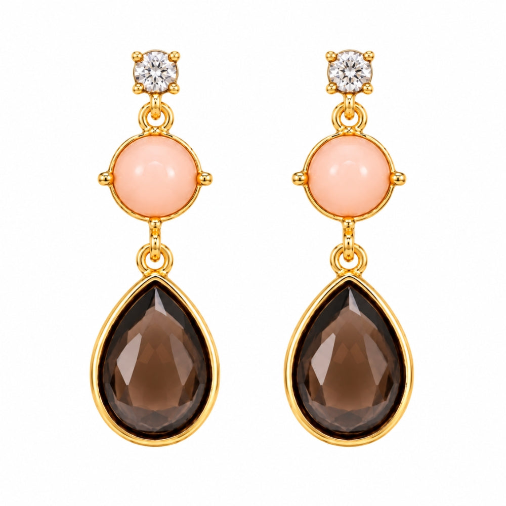 Irida- Geometric Stone Teardrop Earrings