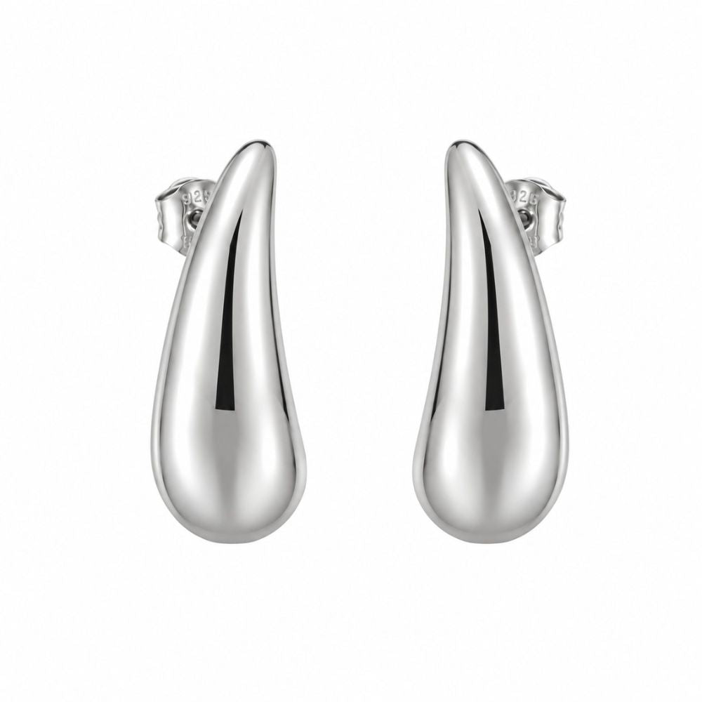 Zosia- Curved Teardrop Statement Stud Earrings