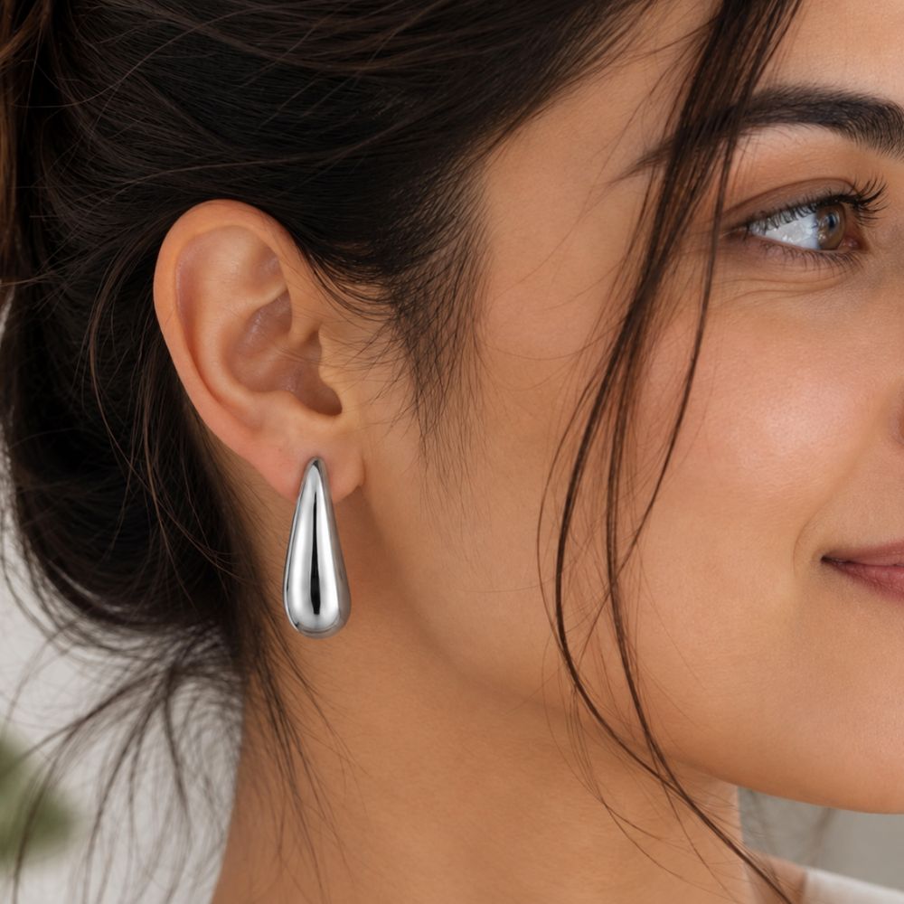 Zosia- Curved Teardrop Statement Stud Earrings