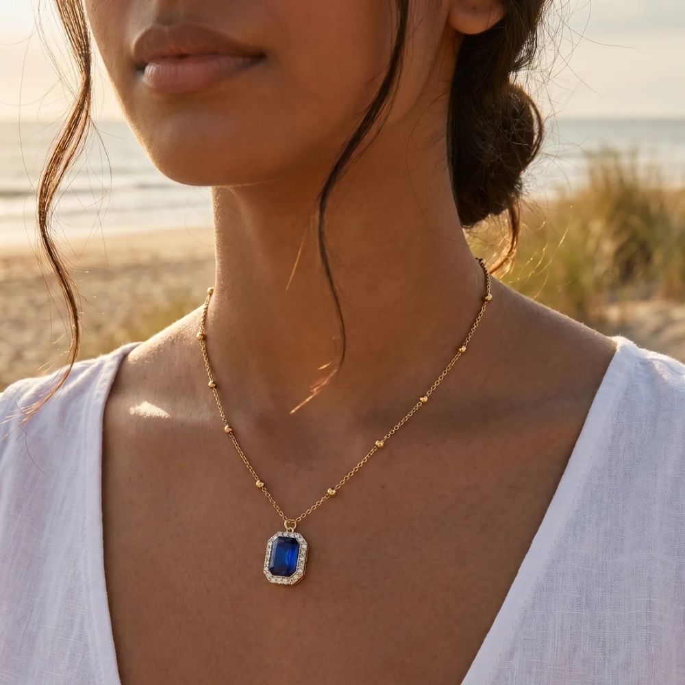 Agnes- Royal Sapphire Pendant Necklace