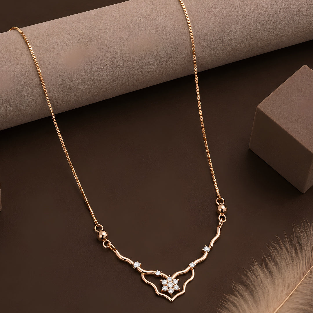 Nura- Crystal Studded Minimal Statement Necklace