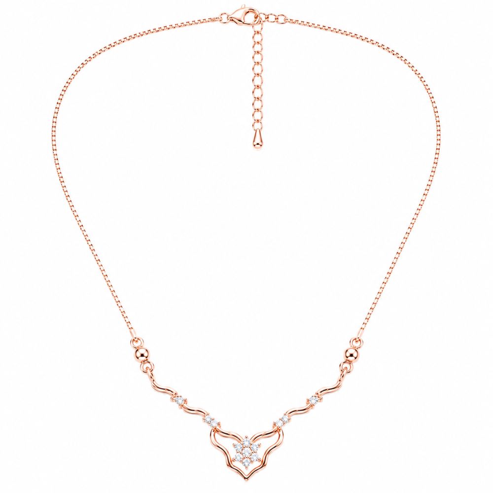 Nura- Crystal Studded Minimal Statement Necklace