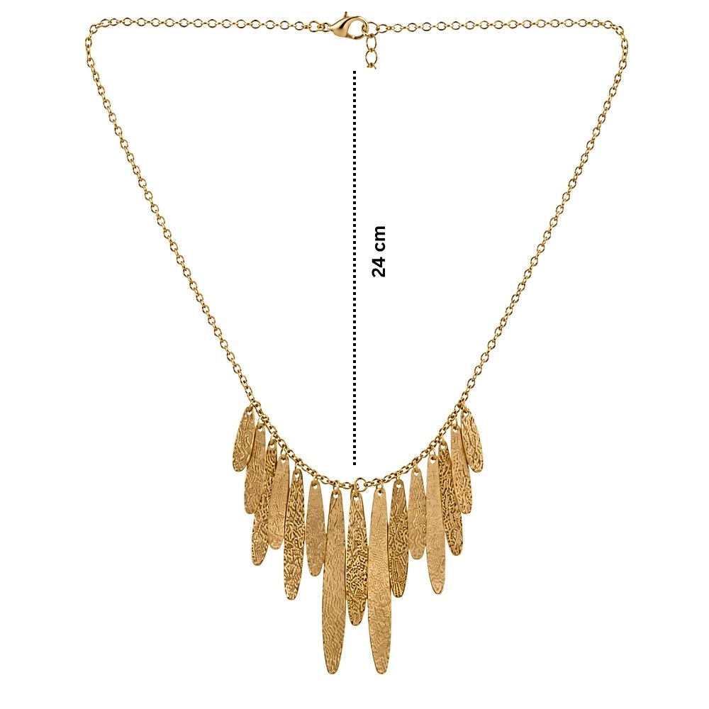 Diana- Contemporary Textured Leaf Charm Statement Necklace