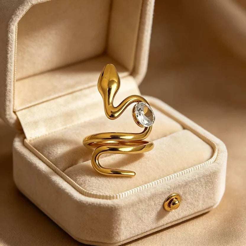 Sylara - Crystal Adjustable Statement Ring For Women