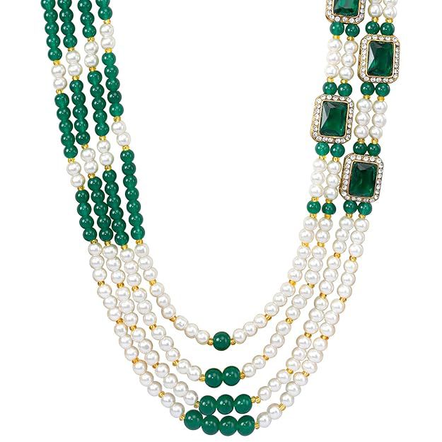 Vishu- Green Kundan Layered mala