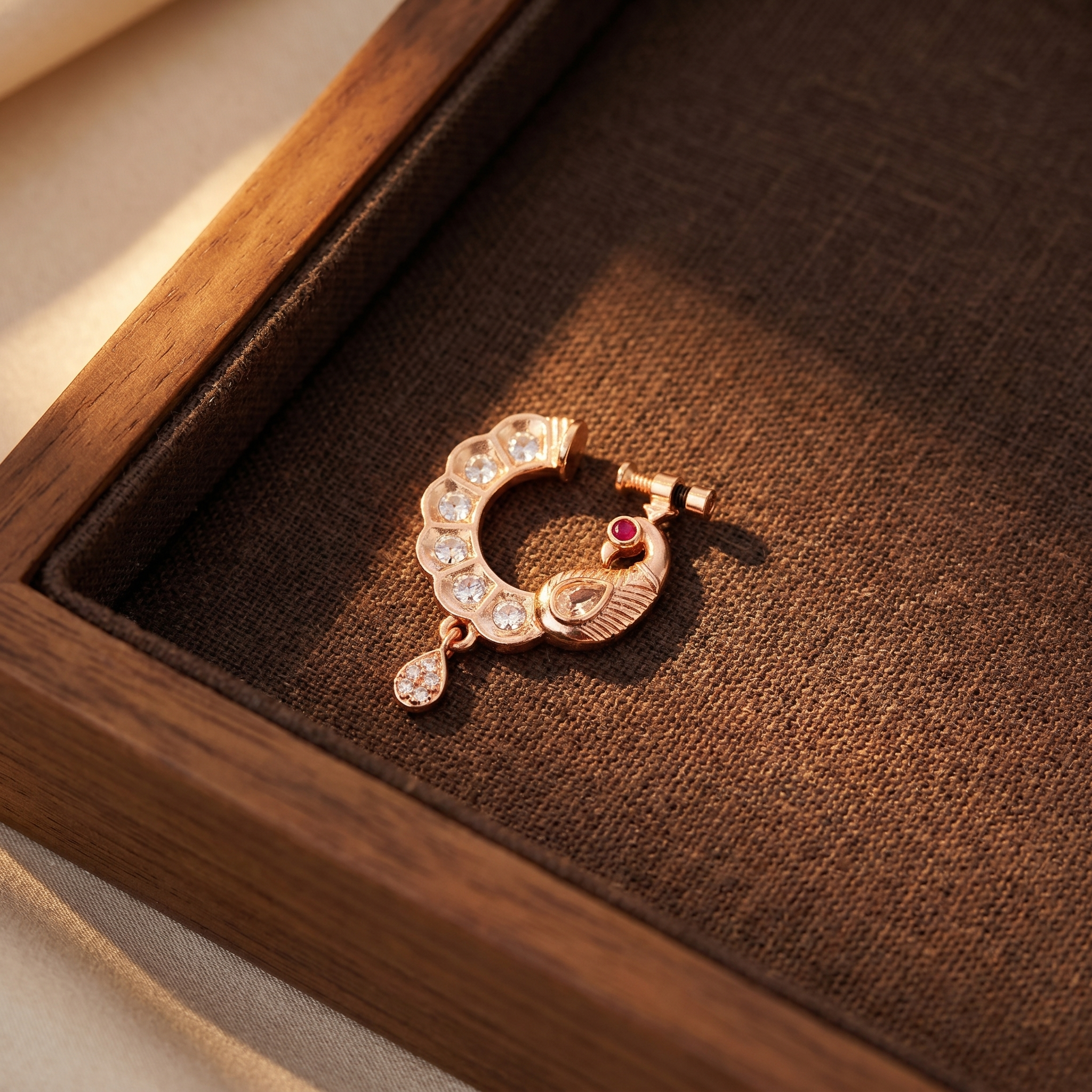 Shreeya Rosegold NosePin