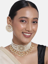 kundan , pearls ,stones  jewellery set