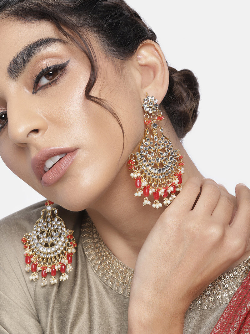 Flipkart.com - Buy lezara Red Earrings Party & Wedding wear for Women's  Alloy Jhumki Earring, Earring Set Online at Best Prices in India