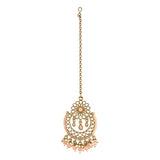 Ruhaani Peach MaangTikka Earrings Set