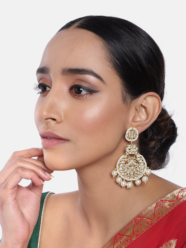 kundan , pearls earrings