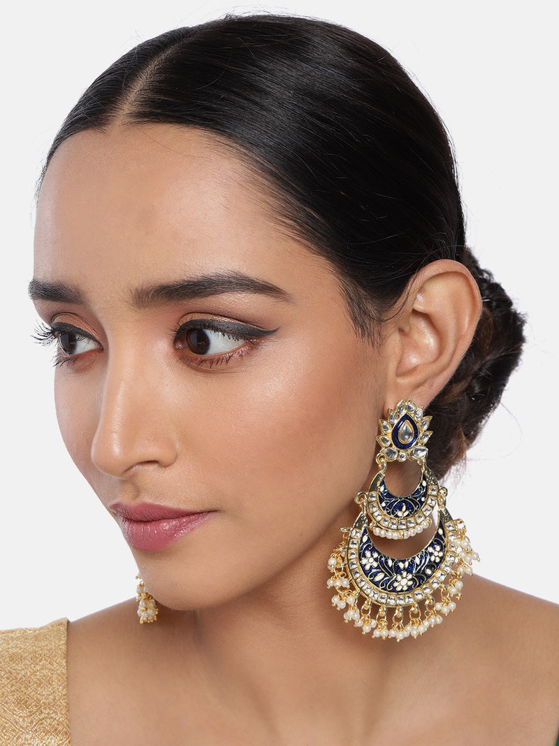 meenakari , kundan , pearls earrings