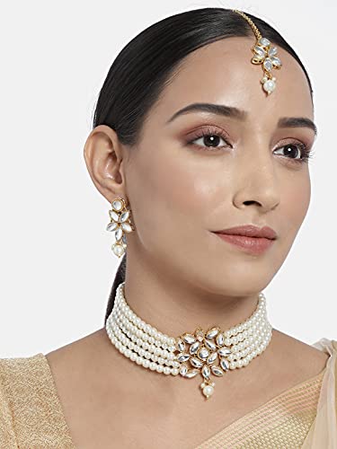 kundan , pearls , choker set