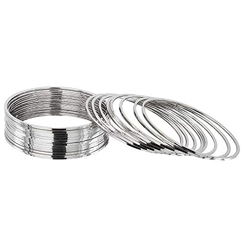 silver Traditional Plain Bangle Set 