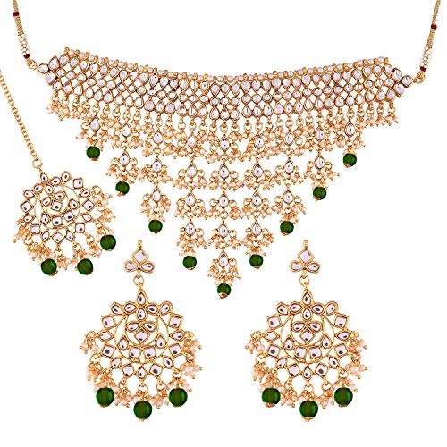  kundan , pearls ,stones  choker set