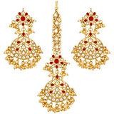 Kamya Maroon Maangtikka earring set