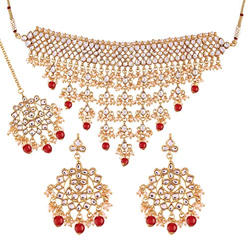  kundan , pearls ,stones  choker set