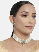  kundan , pearls , stones ,choker set 