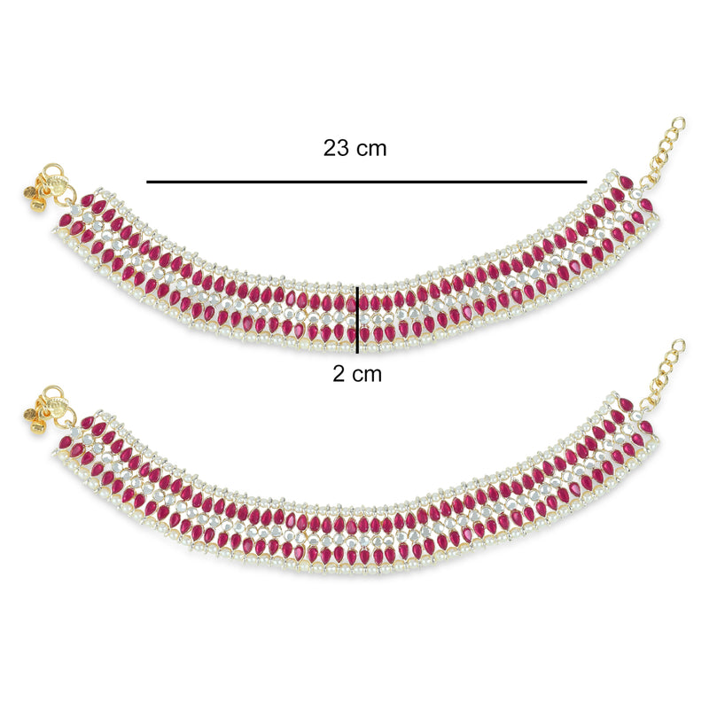 Nihira Pink Anklets