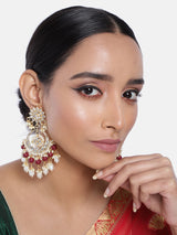 kundan , pearls , drop earring