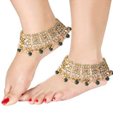 kundn , pearls , stones , anklet , payal