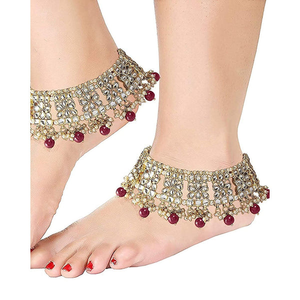 Jogi Maroon Payal/ Anklets