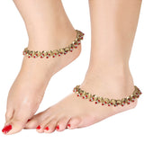 kundn , pearls , stones , anklet , payal