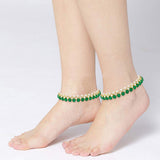 kundan , pearls anklet 