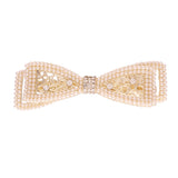 Pearl Beaded Bow Hair Clip For Womens/Girls