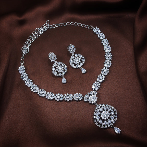 Gia Rhodium Jewellery Set