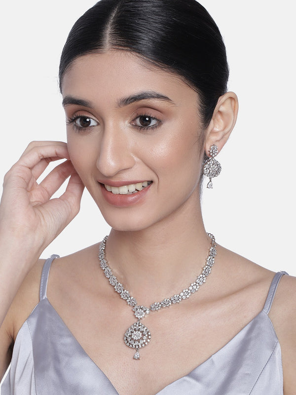 Gia Rhodium Jewellery Set