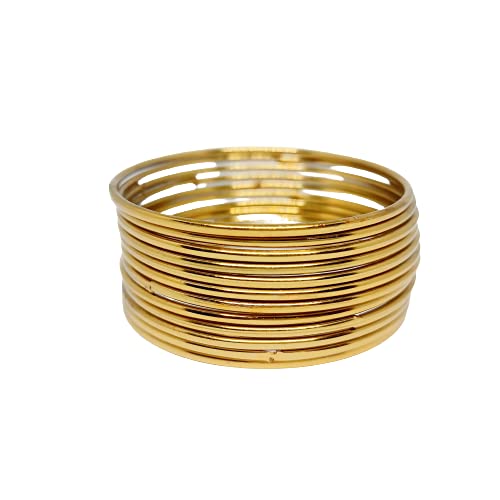 Gold Plated Traditional Plain Bangle Set 