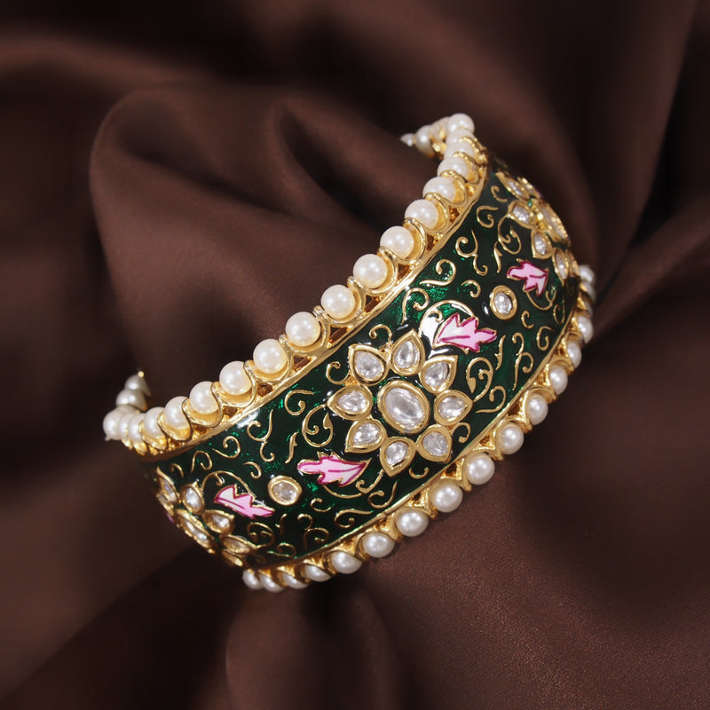  polki kundan , pearls , meenakari , kada