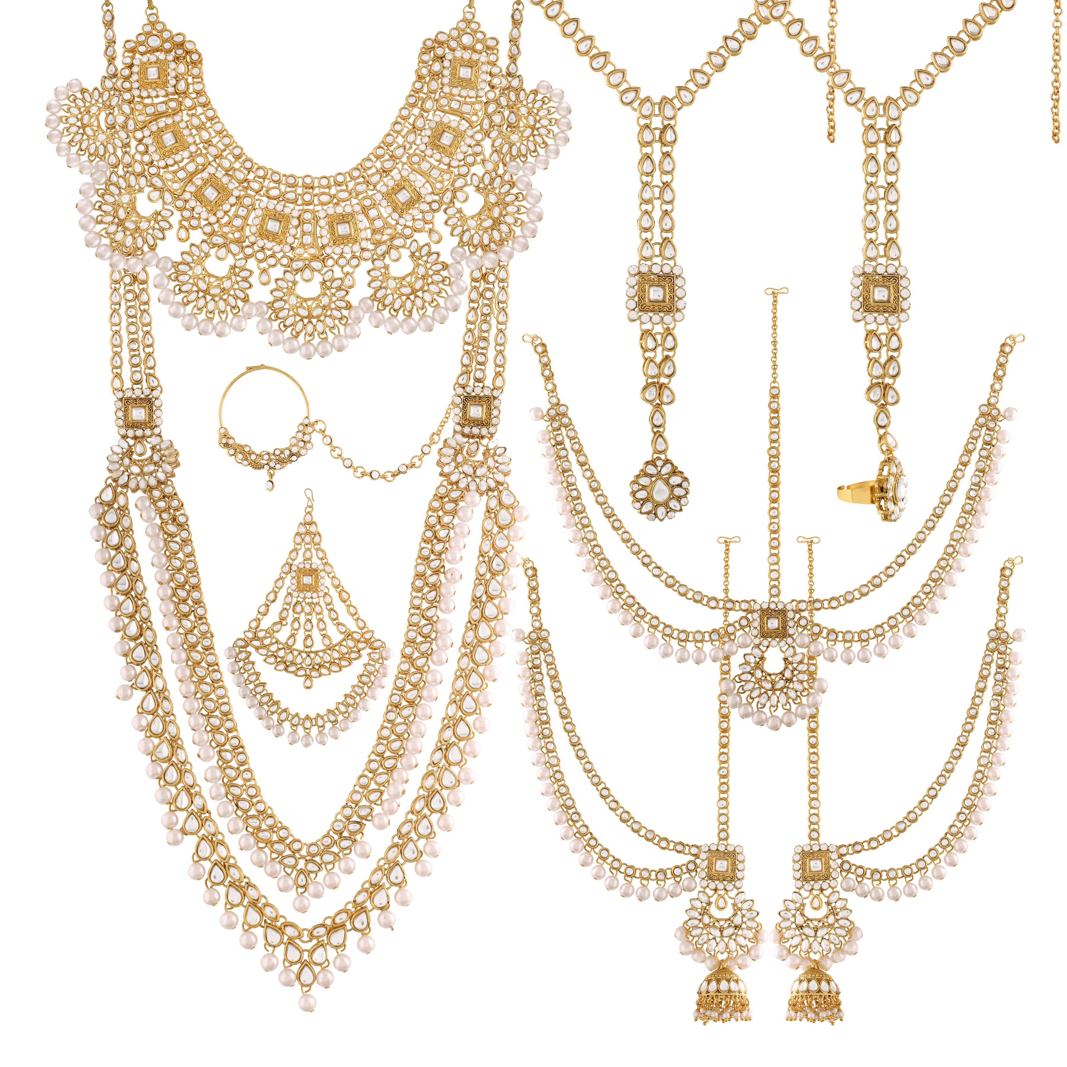  studded with Kundan & Pearls ,stones 