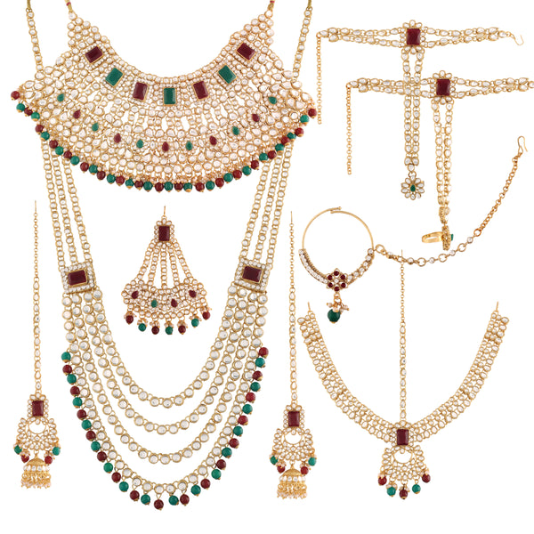  studded with Kundan ,Pearls