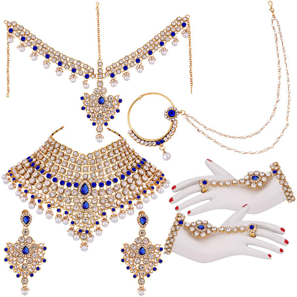  studded with Kundan , Pearls , stones 