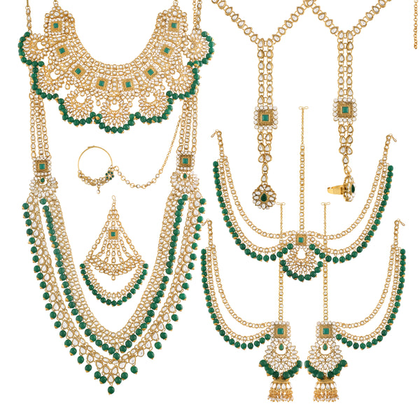  studded with Kundan , Pearls ,stones