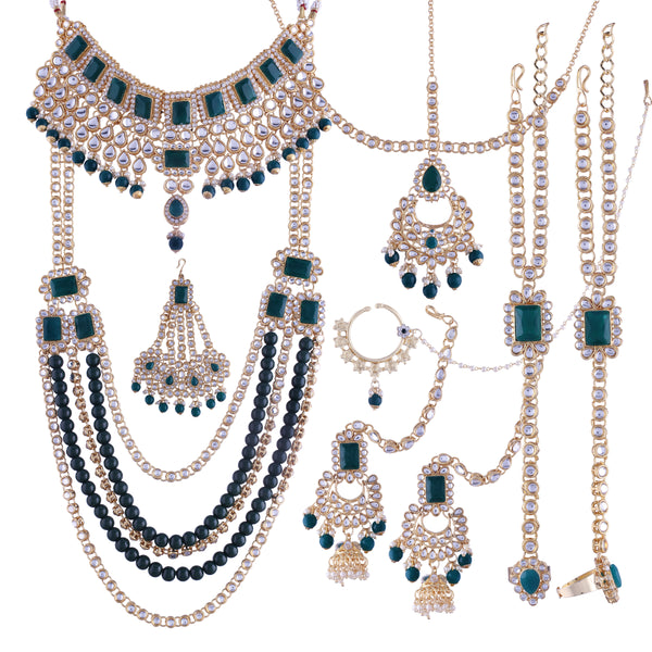 kundan , pearls , stones bridal set 