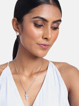 rose gold chain pendent , american daimond drop earring