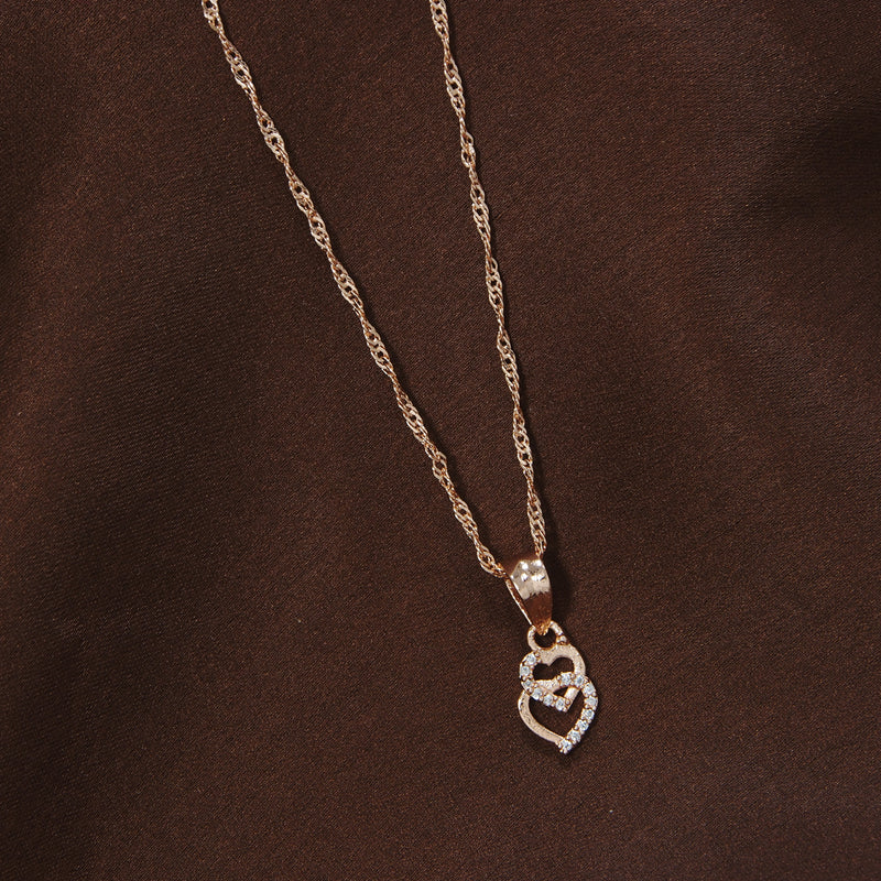 rose gold chain with pendent american daimond 