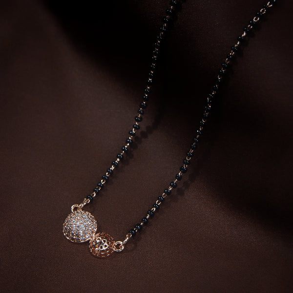 American diamond rose gold  magalsutra 