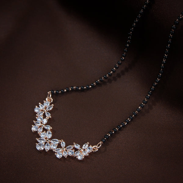 American diamond , rose gold mangalsutra