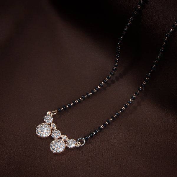 American diamond , rose gold mangalsutra