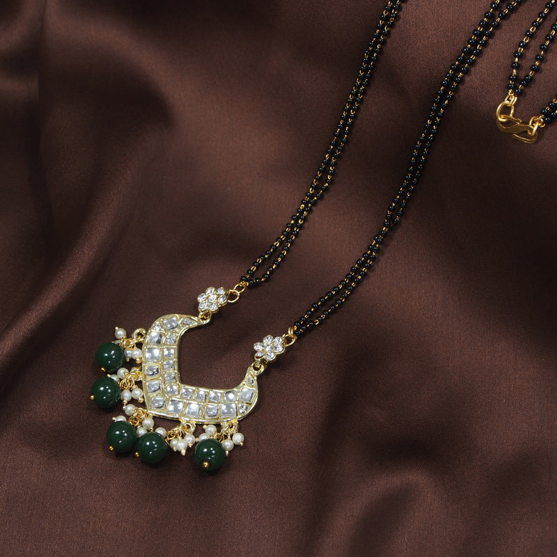  kundan , pearls , mangalsutra